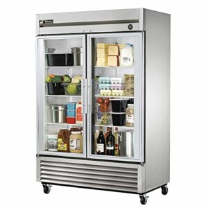 true t-series 2-glass full door reach-in 49 cu ft refrigerator