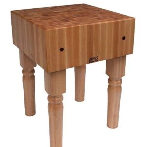 John Boos AB01 End Grain Butcher Block Table, Natural Maple 18x18