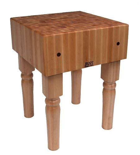 John Boos AB01 End Grain Butcher Block Table, Natural Maple 18x18