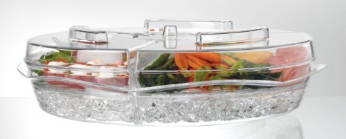 Prodyne Appetizers On Ice with Lids, 16", Clear