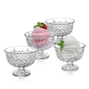 godinger leaded-crystal ice cream dessert all purpose serving bowls - dublin , set of 4