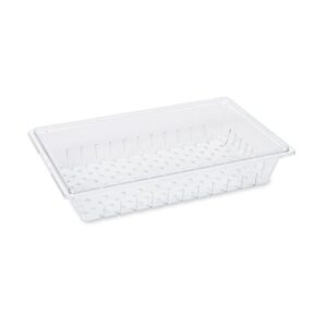 rubbermaid commercial products food storage box drainage colander for 8.5, 12.5, 16.5 and 21.5 gallon sizes, clear (fg330300clr)