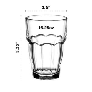 Bormioli Rocco Rock Bar Cooler Glasses 16.25 oz, 6 Count (Pack of 1), Clear