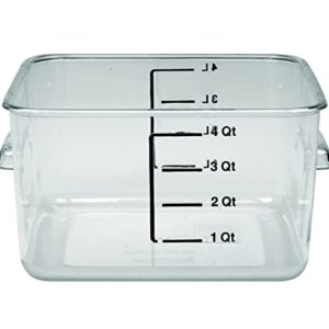 Rubbermaid Commercial Products Polycarbonate Space Saving Storage Container, 1-Gallon, Clear, Best use for Restaurant Kitchens/Lunch, Pack of 12