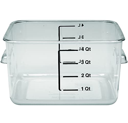 Rubbermaid Commercial Products Polycarbonate Space Saving Storage Container, 1-Gallon, Clear, Best use for Restaurant Kitchens/Lunch, Pack of 12