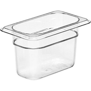 cambro 1/9 camwear food pan containter, clear, pack of 6 (78494)
