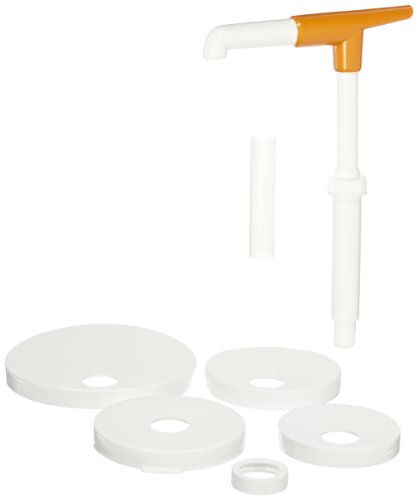 San Jamar Plastic Sauce Mega Pump and Pump Kit, 6 Pieces, White, 12 x 12 x 6 inches; 7.05 Ounces