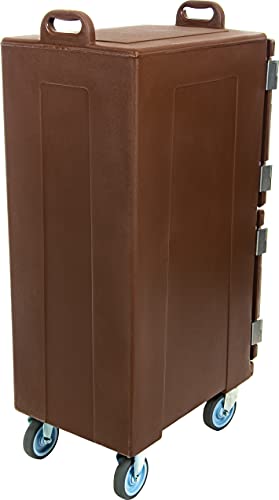 Carlisle FoodService Products Cateraide Plastic Insulated Dual Capacity Food Pan Carrier With Dolly, 10 Pan Capacity, 50 Inches, Brown