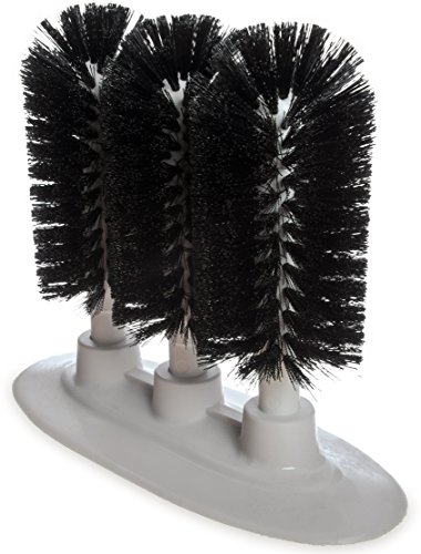 SPARTA 4046103 Plastic Glass Washer, Scrub Brush With Soft Bristles, 8 Inches, Black