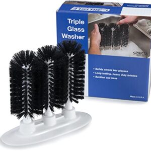 SPARTA 4046103 Plastic Glass Washer, Scrub Brush With Soft Bristles, 8 Inches, Black