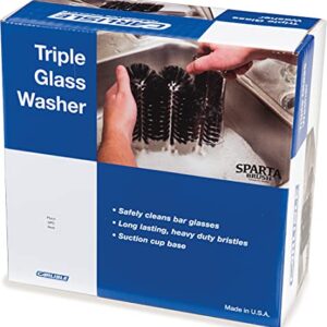 SPARTA 4046103 Plastic Glass Washer, Scrub Brush With Soft Bristles, 8 Inches, Black