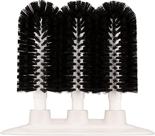 SPARTA 4046103 Plastic Glass Washer, Scrub Brush With Soft Bristles, 8 Inches, Black