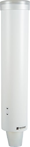 Carlisle FoodService Products C3165WH Medium Pull Type Water Cup Dispenser, Fits 4 to 10 oz Cone and Flat Bottom Cups, 16" Tube Length, White