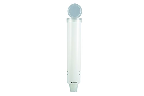 Carlisle FoodService Products C3165WH Medium Pull Type Water Cup Dispenser, Fits 4 to 10 oz Cone and Flat Bottom Cups, 16" Tube Length, White