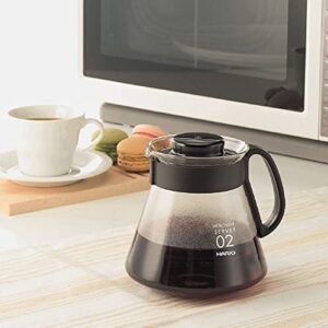 Hario V60 Glass Range Coffee Server, 600ml, Black