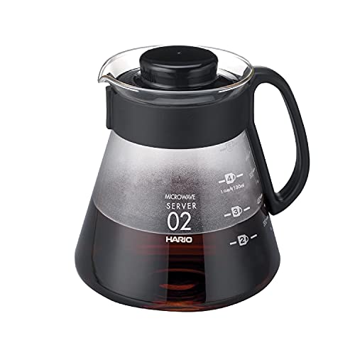 Hario V60 Glass Range Coffee Server, 600ml, Black