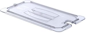 carlisle foodservice products 10271u07 storplus third size polycarbonate universal handled notched food pan lid, clear