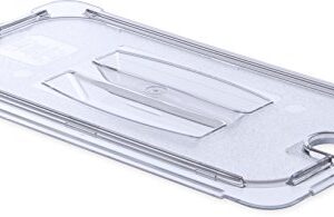 Carlisle FoodService Products 10271U07 StorPlus Third Size Polycarbonate Universal Handled Notched Food Pan Lid, Clear