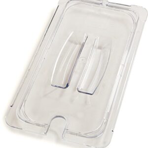 Carlisle FoodService Products 10271U07 StorPlus Third Size Polycarbonate Universal Handled Notched Food Pan Lid, Clear