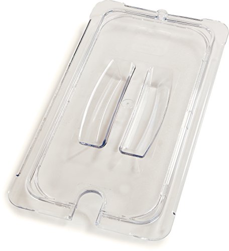 Carlisle FoodService Products 10271U07 StorPlus Third Size Polycarbonate Universal Handled Notched Food Pan Lid, Clear