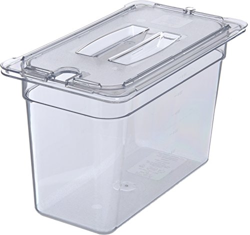 Carlisle FoodService Products 10271U07 StorPlus Third Size Polycarbonate Universal Handled Notched Food Pan Lid, Clear