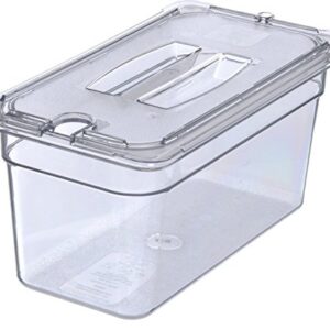 Carlisle FoodService Products 10271U07 StorPlus Third Size Polycarbonate Universal Handled Notched Food Pan Lid, Clear