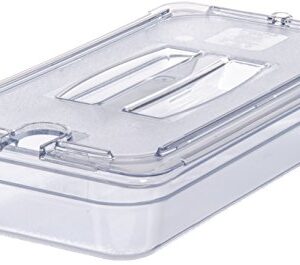 Carlisle FoodService Products 10271U07 StorPlus Third Size Polycarbonate Universal Handled Notched Food Pan Lid, Clear