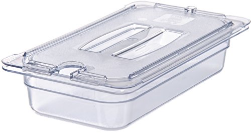 Carlisle FoodService Products 10271U07 StorPlus Third Size Polycarbonate Universal Handled Notched Food Pan Lid, Clear