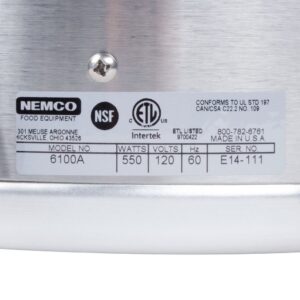 nemco - 6100a - 7 qt round countertop food warmer