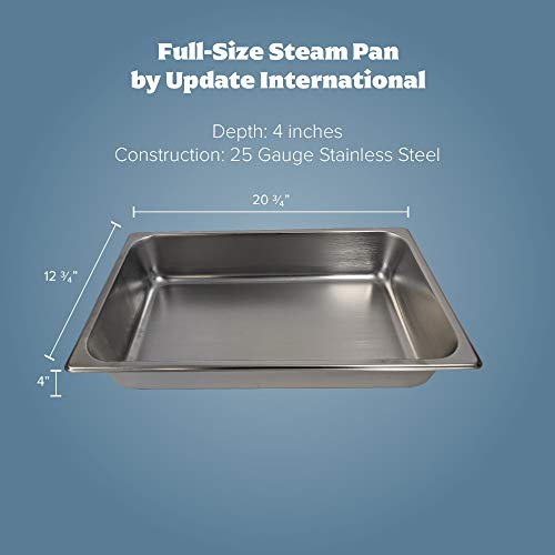 Update International (STP-1004) Full-Size Steam Table Pan, 25 Gauge, 4" Deep