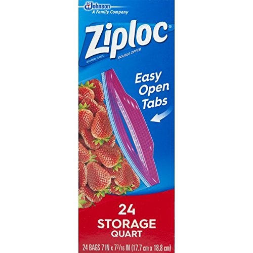 Ziploc Kitchen Storage Bags Qt. 7" X 8" 2 Box