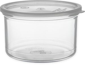 carlisle foodservice products classic™ round storage container with lid, 1.5 quart crock, clear