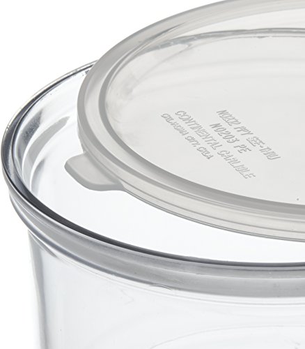 Carlisle FoodService Products Classic™ Round Storage Container with Lid, 1.5 Quart Crock, Clear