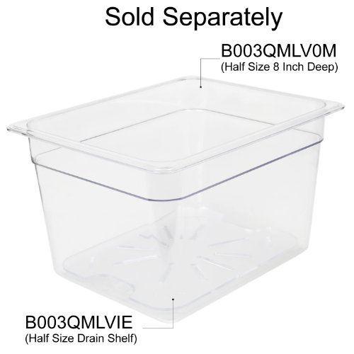 Excellante Half Size 8-Inch Deep Polycarbonate Food Pan