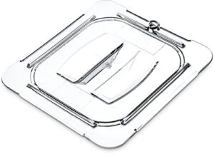 carlisle foodservice products 10310u07 storplus sixth size polycarbonate universal handled food pan lid, clear