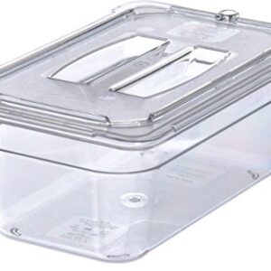 Carlisle FoodService Products 10290U07 StorPlus Quarter Size Polycarbonate Universal Handled Food Pan Lid, Clear