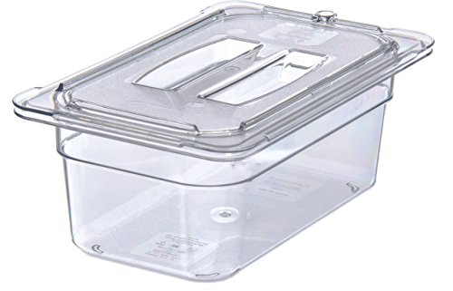 Carlisle FoodService Products 10290U07 StorPlus Quarter Size Polycarbonate Universal Handled Food Pan Lid, Clear