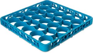 carlisle foodservice products rew30s14 opticlean newave polypropylene 30-compartment short glass rack extender, 19-3/4" length x 19-3/4" width x 10.87" height, blue (case of 6)