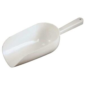c.r. mfg plastic flour scoop, 16 oz. white. overall size 10" bowl size 3-1/4" x 6"