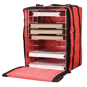 american metalcraft pb1914 pizza delivery bag with rack, deluxe, holds up to 6 pizza boxes, 14" h, 19" w, 19" l