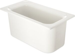carlisle foodservice products cm110202 coldmaster abs third size food pan, 4 qt capacity, 12.68" length x 6.89" width x 6.01" height, white