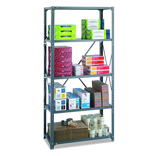 Safco Products 6266 Commercial Shelf Kit 36" W x 18" D x 72" H with 5 Shelves, Gray
