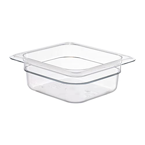 Cambro 62CW 1.1 qt Capacity, 6-15/16" Length x 6-3/8" Width x 2-1/2" Depth, Camwear Clear Polycarbonate Sixth Size Food Pan