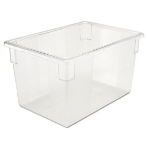 rubbermaid commercial 3301 cle 26" length x 18" width x 15" depth, 21-1/2 gallon clear polycarbonate food/tote box