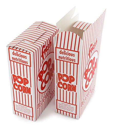 Snappy 1-E Small Red and White Close Top Popcorn Boxes, 3/4 Ounce, 100 Count