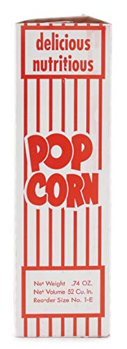 Snappy 1-E Small Red and White Close Top Popcorn Boxes, 3/4 Ounce, 100 Count