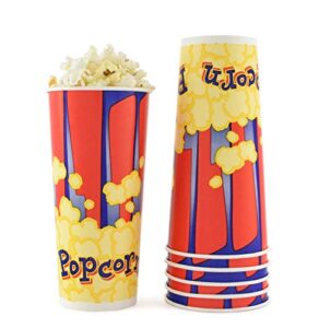 snappy red and blue popcorn cup, 24 ounce popcorn container, 1000 pack