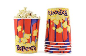 snappy red and blue popcorn cup, 32 ounce popcorn container, 500 pack