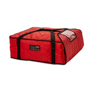 rubbermaid commercial products - fg9f3700red -fg9f3700 insulated pizza & food delivery bag, large pizza, 21.5in x 19.75in x 7.75in, red