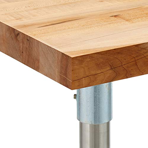 John Boos SNB09 Maple Top Work Table with Stainless Steel Base and Bracing, 60" Long x 30" Wide x 1-3/4" Thick